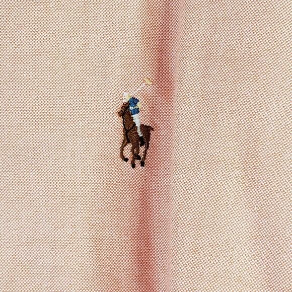 Polo Ralph Lauren Oxford Shirt Blake Men's Large Fall Orange SS Button Down - Picture 6 of 10